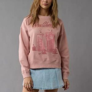 American Eagle AE Very Cherry Coke Graphic Relaxed Crew Neck Sweatshirt Size XL